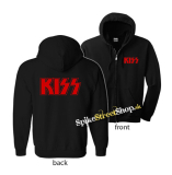 KISS - Red Logo - čierna detská mikina na zips