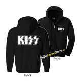 KISS - White Logo - čierna detská mikina na zips