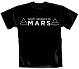 30 SECONDS TO MARS - Biele Logo - čierne pánske tričko (-30%=VÝPREDAJ)
