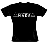 30 SECONDS TO MARS - biele logo - čierne dámske tričko