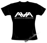 ANGELS & AIRWAVES - biele logo - čierne dámske tričko