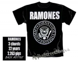 RAMONES - White Logo - čierne pánske tričko
