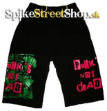 Detské kraťasy PUNKS NOT DEAD - Red/Green Motive - Ľahké sieťované šortky