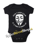 ANONYMOUS - Don't Keep Calm It's Time To Wake Up - čierne detské body