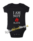 I AM NOT A SLAVE - Red A - čierne detské body