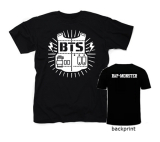 BTS - BANGTAN BOYS - Logo Design & RAP MONSTER - čierne detské tričko