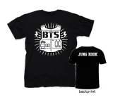 BTS - BANGTAN BOYS - Logo Design & JUNG KOOK - čierne detské tričko