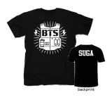 BTS - BANGTAN BOYS - Logo Design & SUGA - čierne detské tričko