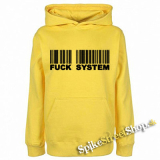 FUCK SYSTEM - žltá pánska mikina