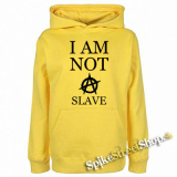 I AM NOT A SLAVE - žltá pánska mikina