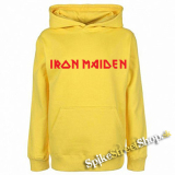 IRON MAIDEN - Red Logo - žltá pánska mikina