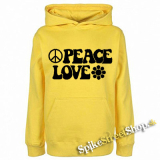 PEACE LOVE - žltá pánska mikina