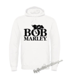 BOB MARLEY - Logo & Flag - biela pánska mikina
