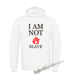 I AM NOT A SLAVE - Red A - biela pánska mikina