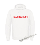 IRON MAIDEN - Red Logo - biela pánska mikina