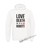 LOVE DEATH ROBOTS - Logo And Crest - biela pánska mikina