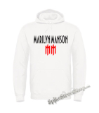 MARILYN MANSON - Logo Crest - biela pánska mikina