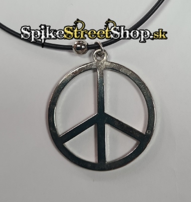 PEACE - kovový strieborný prívesok