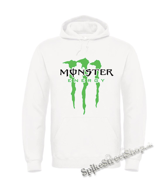 MONSTER ENERGY - Logo Crest - biela pánska mikina (-50%=VÝPREDAJ)