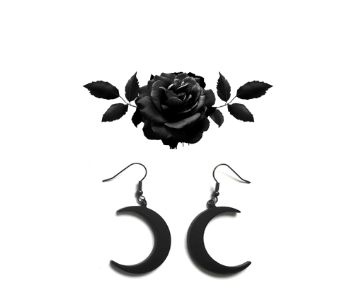 Náušnice gothic style-Simple moon