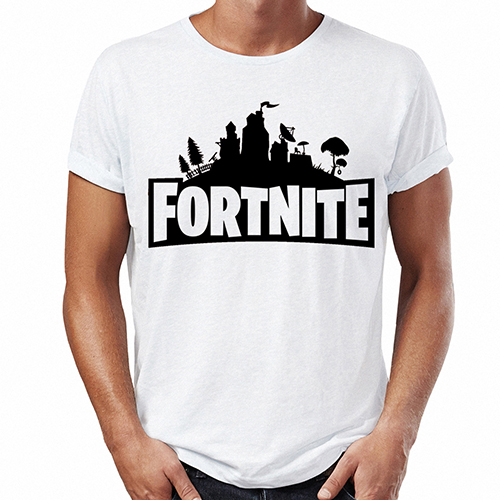 FORTNITE - Logo - biele pánske tričko (-50%=VÝPREDAJ)