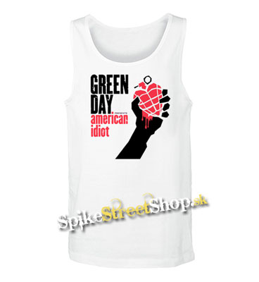 GREEN DAY - American Idiot - Mens Vest Tank Top - biele (-50%=VÝPREDAJ)