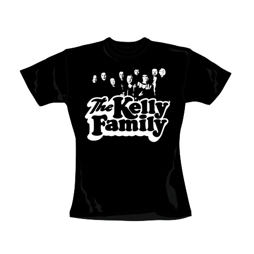 KELLY FAMILY - Logo & Band - čierne dámske tričko (-50%=VÝPREDAJ)