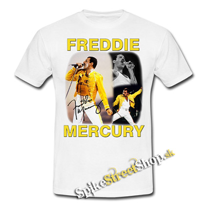 FREDDIE MERCURY - Live Homage - biele pánske tričko (-60%=VÝPREDAJ)