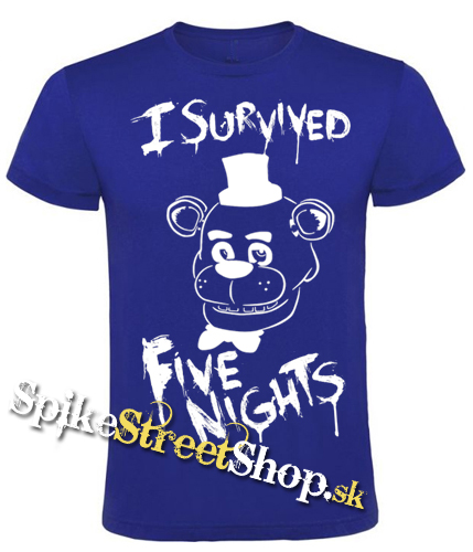 I SURVIVED FIVE NIGHTS AT FREDDY´S - detské tričko vo farbe kráľovská modrá (-50%=VÝPREDAJ)