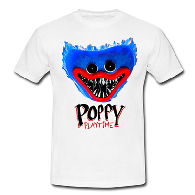 HUGGY WUGGY - Poppy Playtime - biele detské tričko (-60%=VÝPREDAJ)