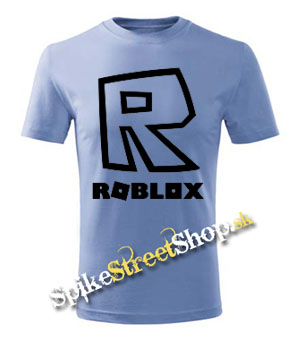 ROBLOX - Čierny Symbol & Znak - svetlomodré detské tričko (-60%=VÝPREDAJ)