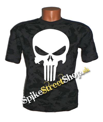 PUNISHER - Lebka - pánske maskáčové tričko - ruský maskáč (-70%=VÝPREDAJ)