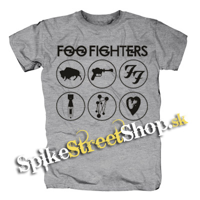 FOO FIGHTERS - Albums - sivé pánske tričko (-60%=VÝPREDAJ)