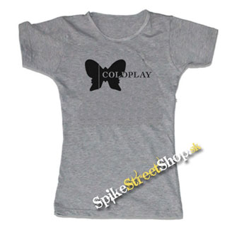 COLDPLAY - Butterfly Logo - šedé dámske tričko (-70%=VÝPREDAJ)