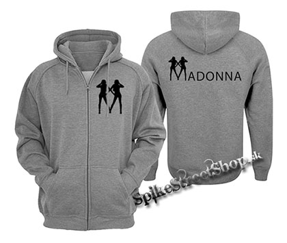 MADONNA - Logo - šedá pánska mikina na zips (-90%=VÝPREDAJ)