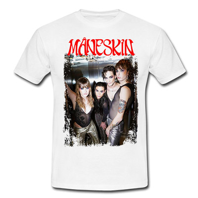 MANESKIN - Logo Portrait Band - biele detské tričko (-80%=VÝPREDAJ)