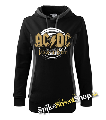 AC/DC - Rock Or Bust Gold - čierna dámska mikina (-60%=VÝPREDAJ)