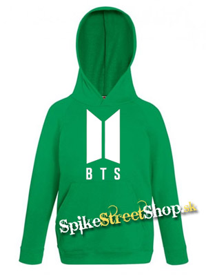 BTS - BANGTAN BOYS - Logo - zelená detská mikina (-60%=VÝPREDAJ)
