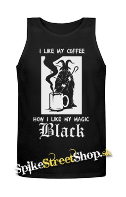 I LIKE MY COFEE - Mens Vest Tank Top - čierne (-90%=VÝPREDAJ)