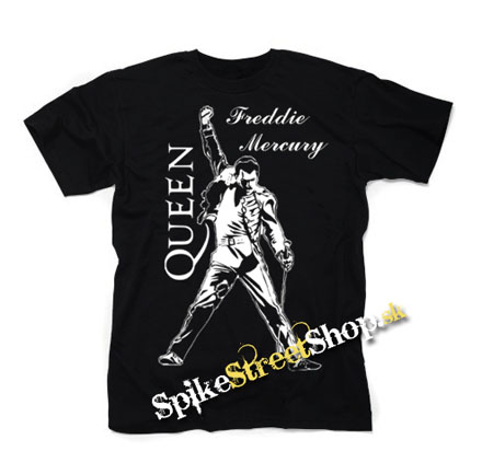 FREDDIE MERCURY - Logo & Portrait - pánske tričko (-60%=VÝPREDAJ)