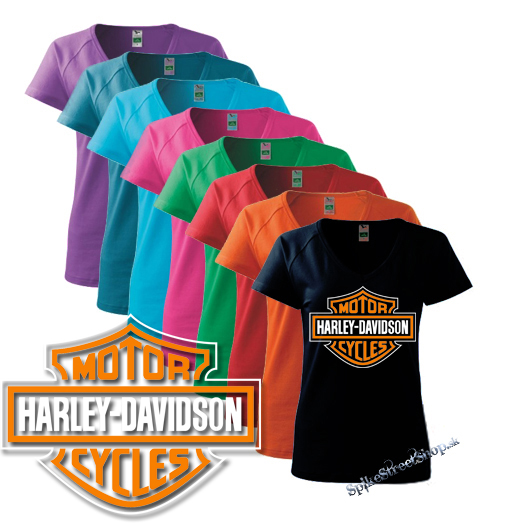HARLEY DAVIDSON - Motor Cycles - farebné dámske tričko (-70%=VÝPREDAJ)