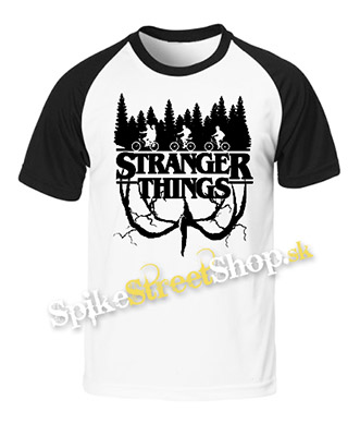 STRANGER THINGS - Logo Flip - dvojfarebné pánske tričko (-50%=VÝPREDAJ)