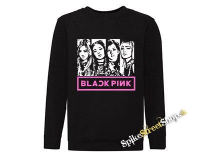 BLACKPINK - Logo & Band - čierna detská mikina bez kapuce (-50%=VÝPREDAJ)