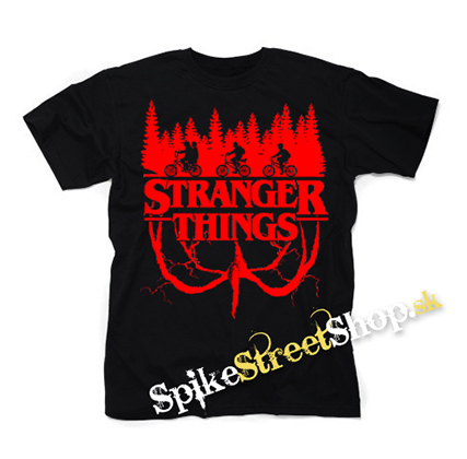 STRANGER THINGS - Logo Flip - čierne detské tričko (-50%=VÝPREDAJ)