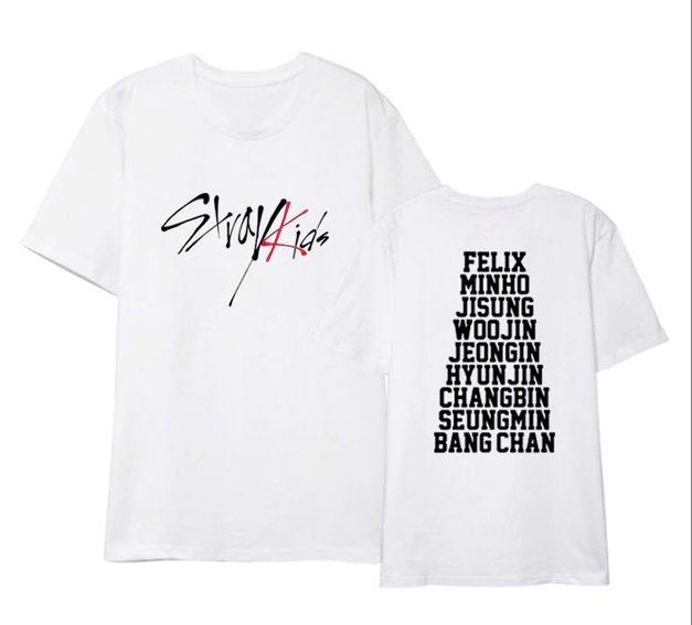STRAY KIDS - Logo & Names - biele pánske tričko (-60%=VÝPREDAJ)