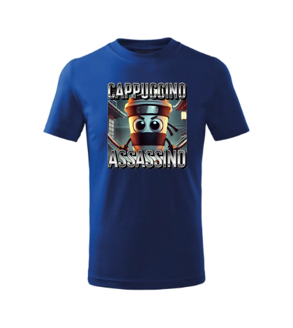 CAPPUCCINO ASSASSINO - kráľovsky-modré detské tričko (-60%=VÝPREDAJ)