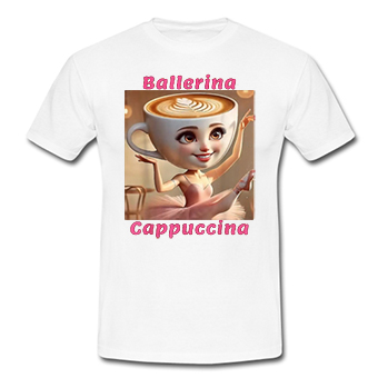 BALLERINA CAPPUCCINA – Italian Brainrot Meme - biele detské tričko (-90%=VÝPREDAJ)