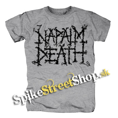 NAPALM DEATH - Logo - sivé pánske tričko (-60%=VÝPREDAJ)