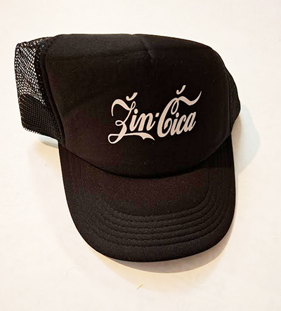 ŽINČICA - Logo - čierna sieťkovaná šiltovka model "Trucker Cap" (-70%=VÝPREDAJ)