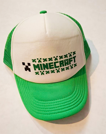 MINECRAFT - Logo Creeper - zelenobiela sieťkovaná šiltovka model "Trucker Cap" (-70%=VÝPREDAJ)